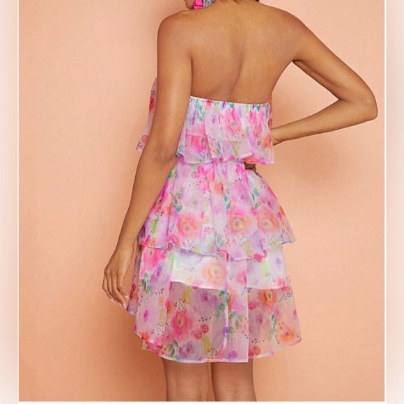 Boho Floral Print Layer Hem Cami Dress - Picture 4 of 10